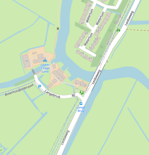 Plattegrond Langebrug in Warmond