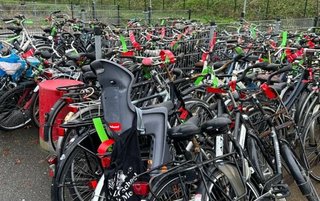 Verwijderde fietsen bij station Voorhout