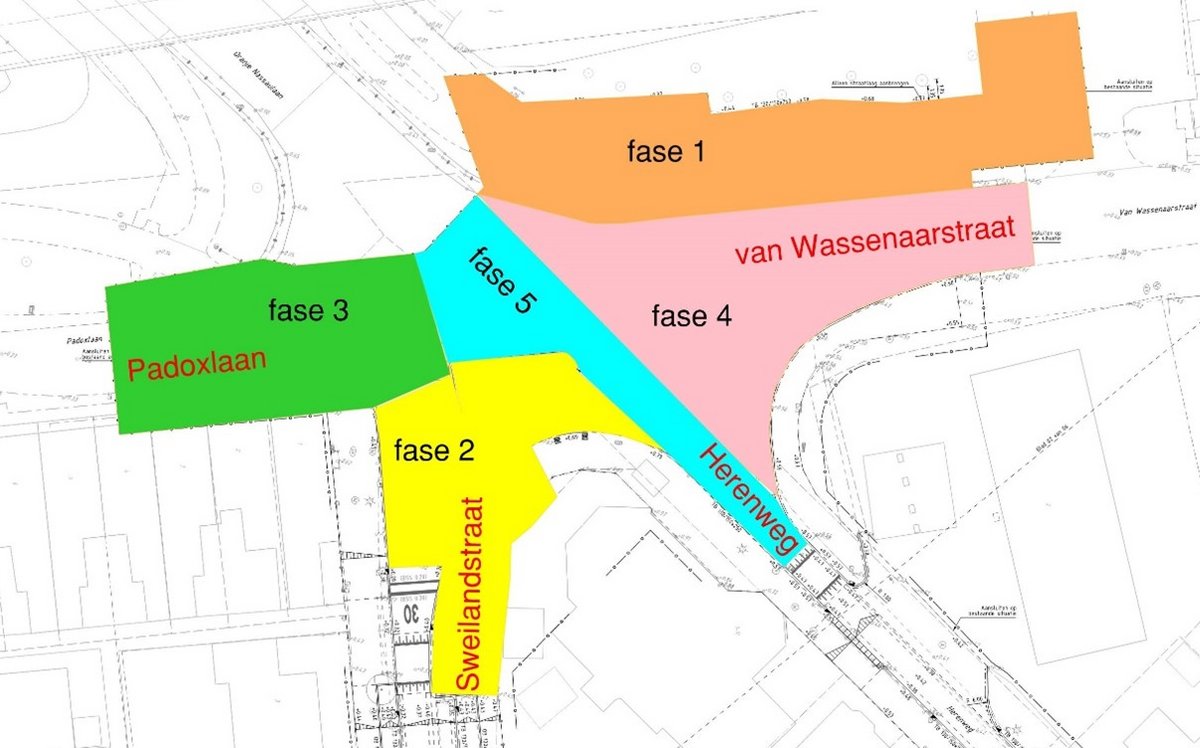 Fase 4: vernieuwen kruispunt van Wassenaarstraat / Herenweg / Sweilandstraat / Padoxlaan